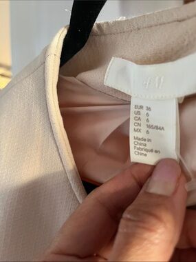 H&M Women's Light Cream Satin Slip Dress